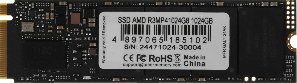 

Твердотельный накопитель (SSD) AMD 1Tb Radeon R3 R3MP41024G8, 2280, M.2, NVMe (R3MP41024G8) Retail, R3MP41024G8