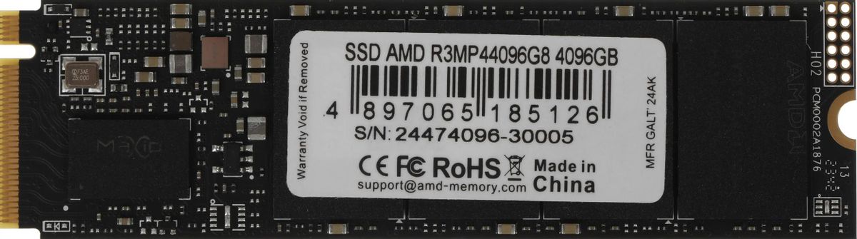 

Твердотельный накопитель (SSD) AMD 1Tb Radeon R3 R3MP44096G8, 2280, M.2, NVMe (R3MP44096G8) Retail, R3MP44096G8
