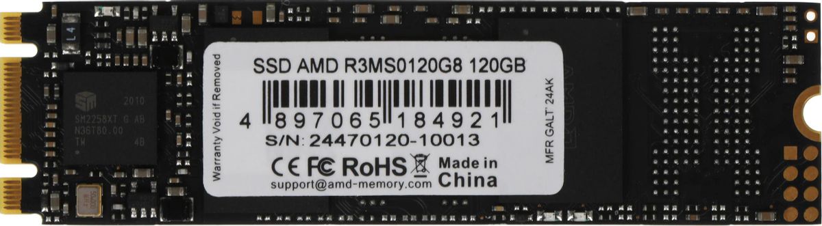 

Твердотельный накопитель (SSD) AMD 120Gb Radeon R3 R3MS0120G8, 2280, M.2 (R3MS0120G8) Retail, R3MS0120G8
