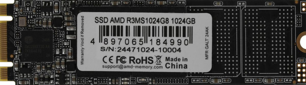 

Твердотельный накопитель (SSD) AMD 1Tb Radeon R3 R3MS1024G8, 2280, M.2 (R3MS1024G8) Retail, R3MS1024G8