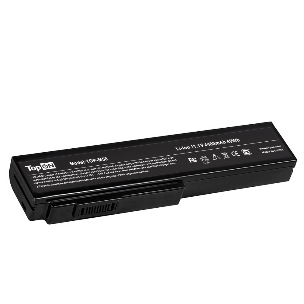 

Аккумуляторная батарея TopON TOP-M50 для Asus, 11.1V, 4.4 А·ч, 49Wh, черный (TOP-M50), TOP-M50