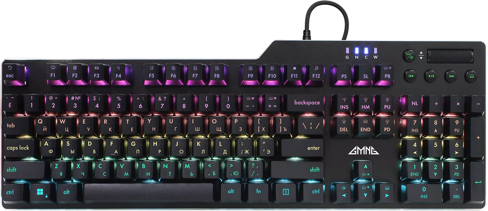 

Клавиатура проводная GMNG GG-KB765XP, механическая, GMING Brown, подсветка, USB, черный (1901096), GG-KB765XP