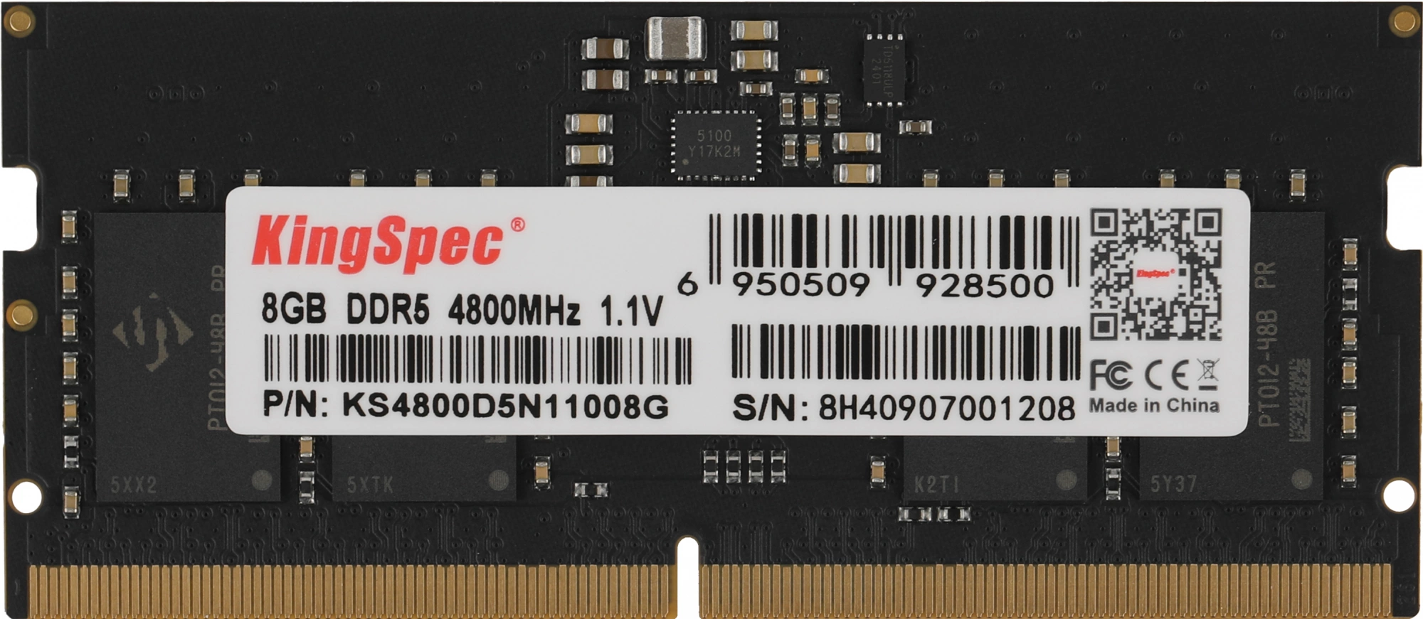 

Память DDR5 SODIMM 8Gb, 4800MHz, CL40, 1.1V, KingSpec (KS4800D5N11008G) Retail, KS4800D5N11008G