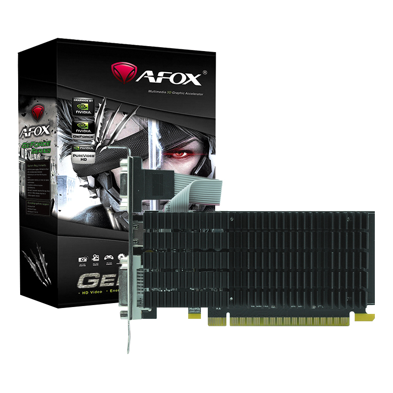 

Видеокарта AFOX NVIDIA GeForce GT 710 LP, 2Gb DDR3, 64 бит, PCI-E, VGA, HDMI, Retail (AF710-2048D3L5), LP