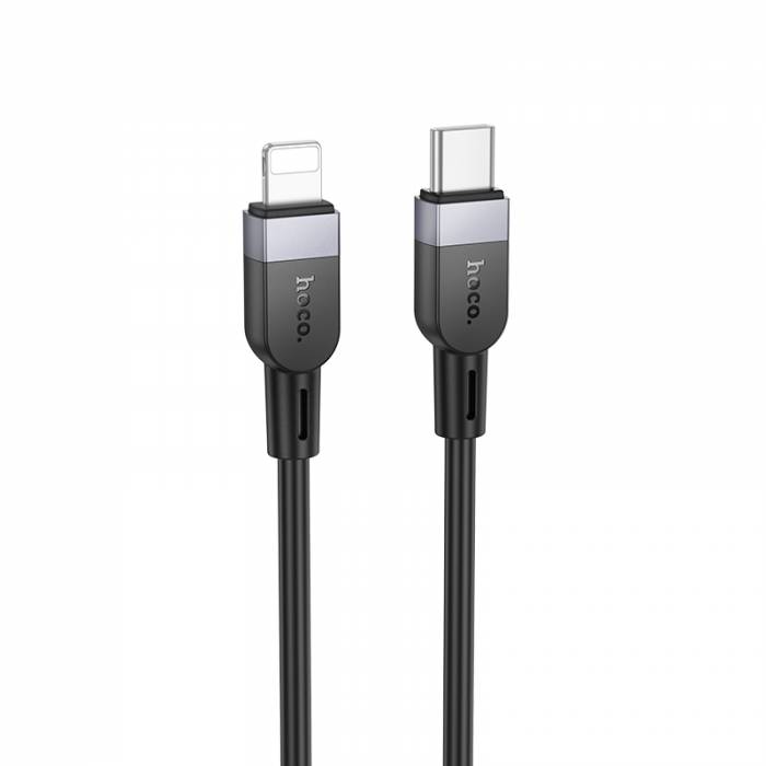 

Кабель USB Type-C(M)-Lightning 8-pin(M), быстрая зарядка, 3А, Power Delivery 27 Вт, 1 м, черный, HOCO Energy X109 (6942007636186), X109