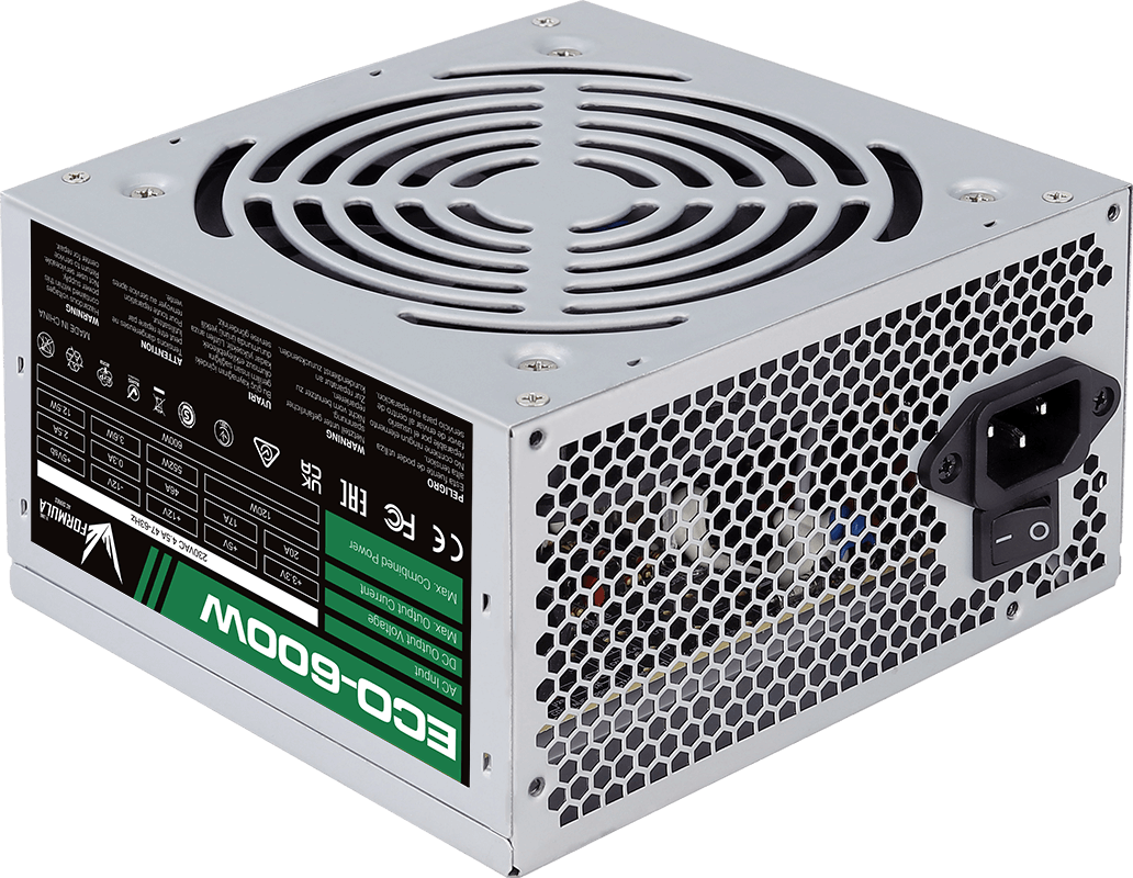 

Блок питания 600 Вт ATX Formula V ECO 600, 120 мм, Retail (ECO-600W), 600