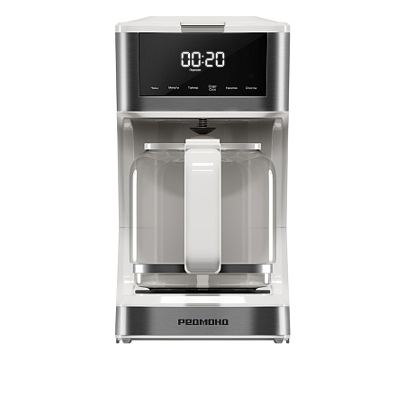 

Кофеварка капельная REDMOND CM712, 900 Вт, кофе молотый, 1.7 л/1.7 л, дисплей, белый (CM712), CM712