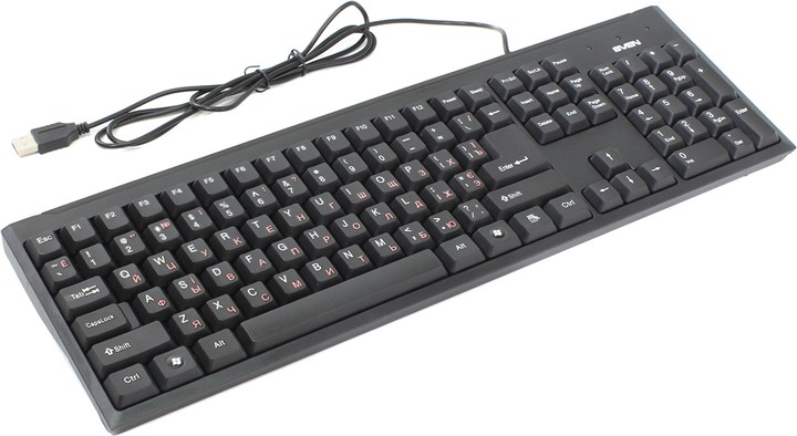Клавиатура проводная Sven Standard 303 Power Black USB+PS/2, мембранная, USB + PS/2, черный б/у