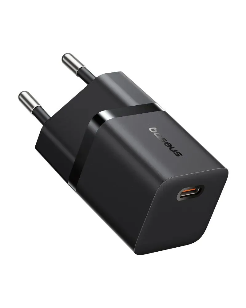 

Сетевое зарядное устройство BASEUS GaN5 Mini 1C 25 Вт, EU, USB type-C, Quick Charge, PD, черный (P10110909113-00), GaN5 Mini 1C