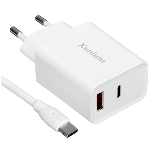 

Сетевое зарядное устройство Xenium X332 33 Вт, USB, EU, USB type-C, Quick Charge, PD, белый (CCX332CW/00), кабель USB Type C, X332