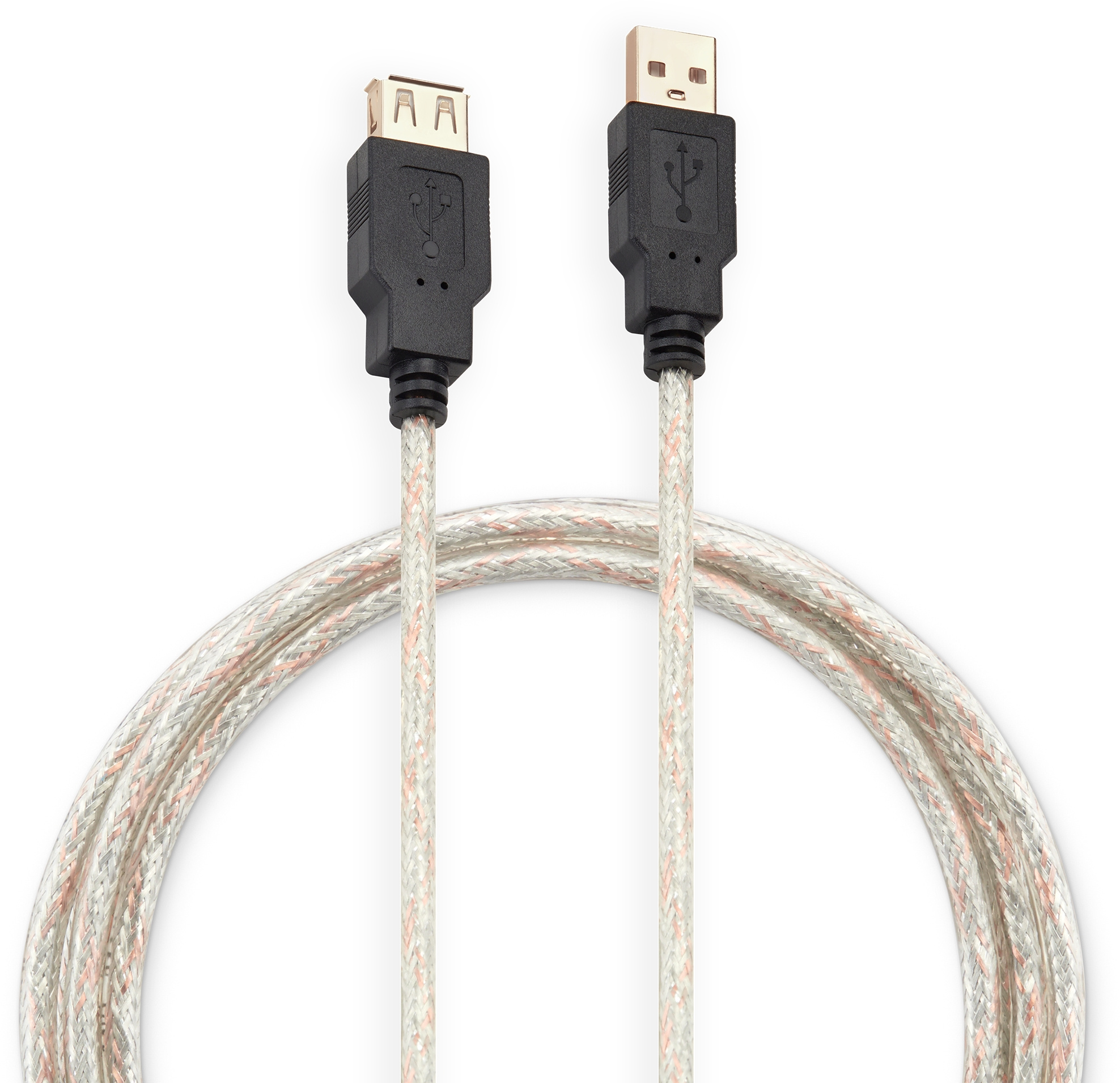 

Кабель-удлинитель USB(Am)-USB(Af), 1.8 м, прозрачный/черный, Buro (USB2.0-AM-AF-S)