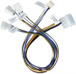

Разветвитель питания вентиляторов Procase, 3*4pin to fan + 1*Molex to PSU + 1*4pin to MB (CBL-1TO3-PWM)