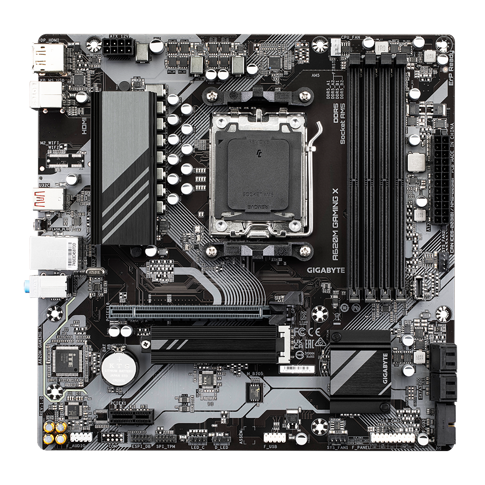 Материнская плата GIGABYTE A620M GAMING X, AM5, AMD A620, 4xDDR5, 7.1-ch, GLAN, 5 USB 3.2, 2 USB Type-C, mATX, б/у