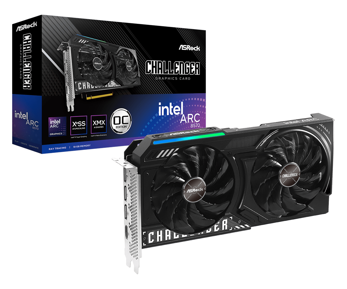 Видеокарта ASRock Intel Arc B570 Challenger 10GB OC, 10Gb GDDR6