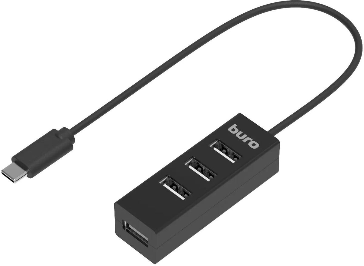 

Концентратор BURO BPH-C-1906, 4xUSB 2.0, черный (BU-USBC-HUB-4U20), BPH-C-1906