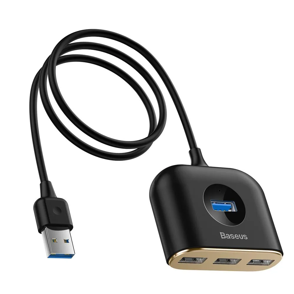 

Концентратор Baseus Square round 4 in 1 USB HUB, 3xUSB 2.0, 1xUSB 3.0, черный (CAHUB-AY01), Square round 4 in 1 USB HUB
