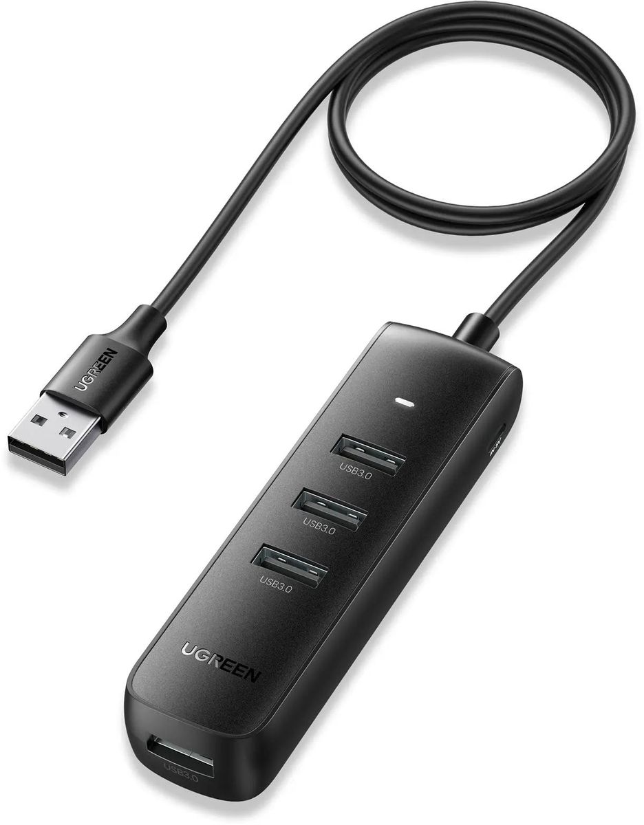 

Концентратор UGREEN CM416, 4xUSB 3.0, черный (80657), CM416
