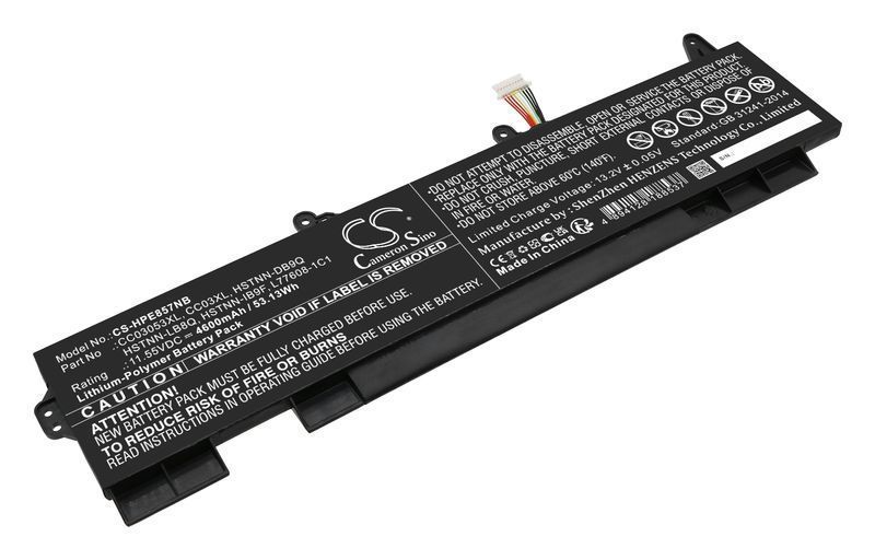 Аккумуляторная батарея CameronSino CS-HPE857NB для HP 116V 46 Ач 531Wh черный CS-HPE857NB 3550₽