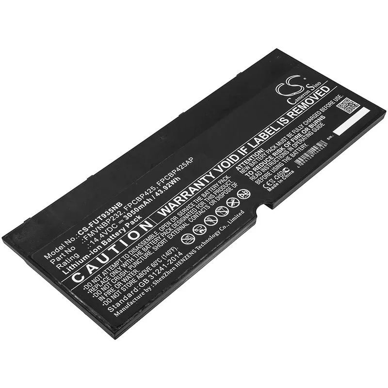 

Аккумуляторная батарея CameronSino CS-FUT935NB для Fujitsu, 14.4V, 3.05 А·ч, 43.9Wh, черный (CS-FUT935NB), CS-FUT935NB