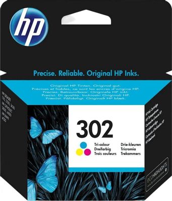 

Картридж струйный HP 302 (F6U65AE), многоцветный, оригинальный, ресурс 150 страниц для HP, 302