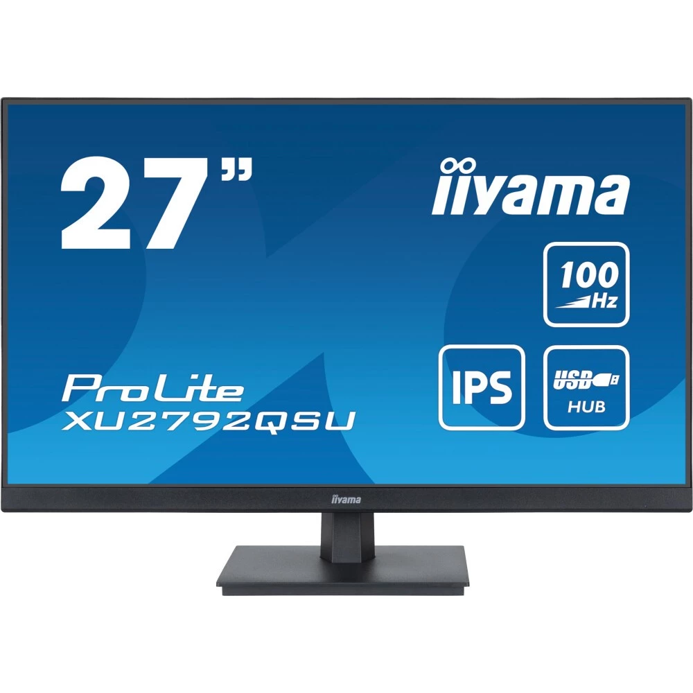 

Монитор 27" Iiyama ProLite XU2792QSU-B6 IPS, 2560x1440 (16:9), 250кд/м2, 100 Гц, 0.4 мс, 178°/178°, HDMI, DisplayPort, USB-Hub, черный (XU2792QSU-B6), XU2792QSU-B6