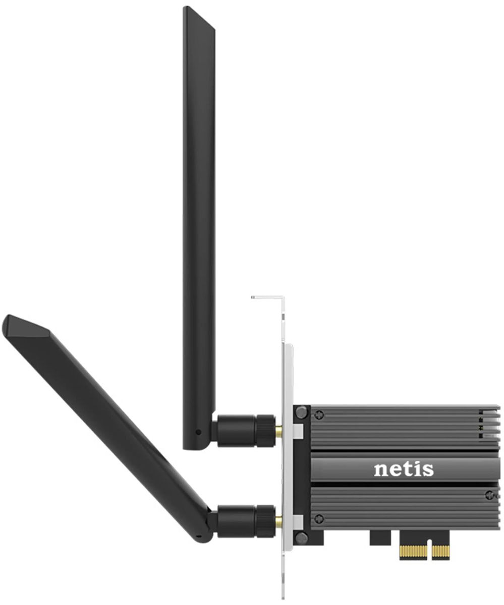 

Адаптер Wi-Fi+Bluetooth Netis F1, AX3000, 802.11a/b/g/n/ac/ax, 2.4 / 5 ГГц, до 2.98 Гбит/с, PCI-E, внешних антенн: 2x5 дБи (F1), F1
