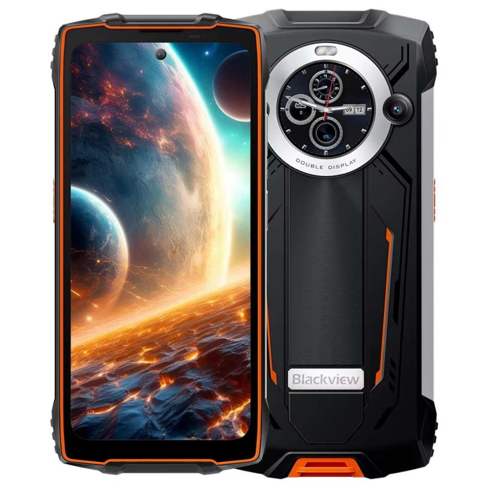 

Смартфон Blackview BV8200, 6.5" 2400x1080 IPS, MediaTek Helio G100, 12Gb RAM, 256Gb, 3G/4G/5G, NFC, Wi-Fi, BT, 3xCam, 2-Sim, 8.8 А·ч, USB Type-C, Android 14, черный/оранжевый, ударопрочный корпус (BV8200-12256ORA), BV8200