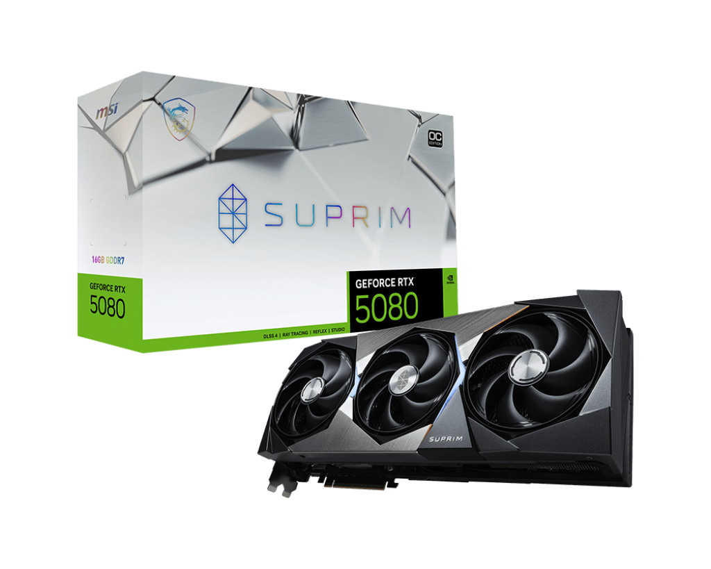 Видеокарта MSI NVIDIA GeForce RTX 5080 16G SUPRIM SOC, 16Gb GDDR7