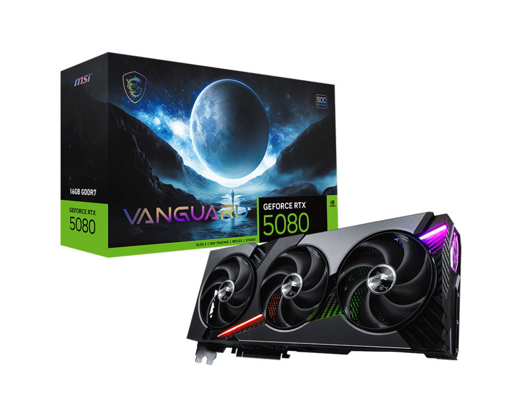 Видеокарта MSI NVIDIA GeForce RTX 5080 16G VANGUARD SOC, 16Gb GDDR7