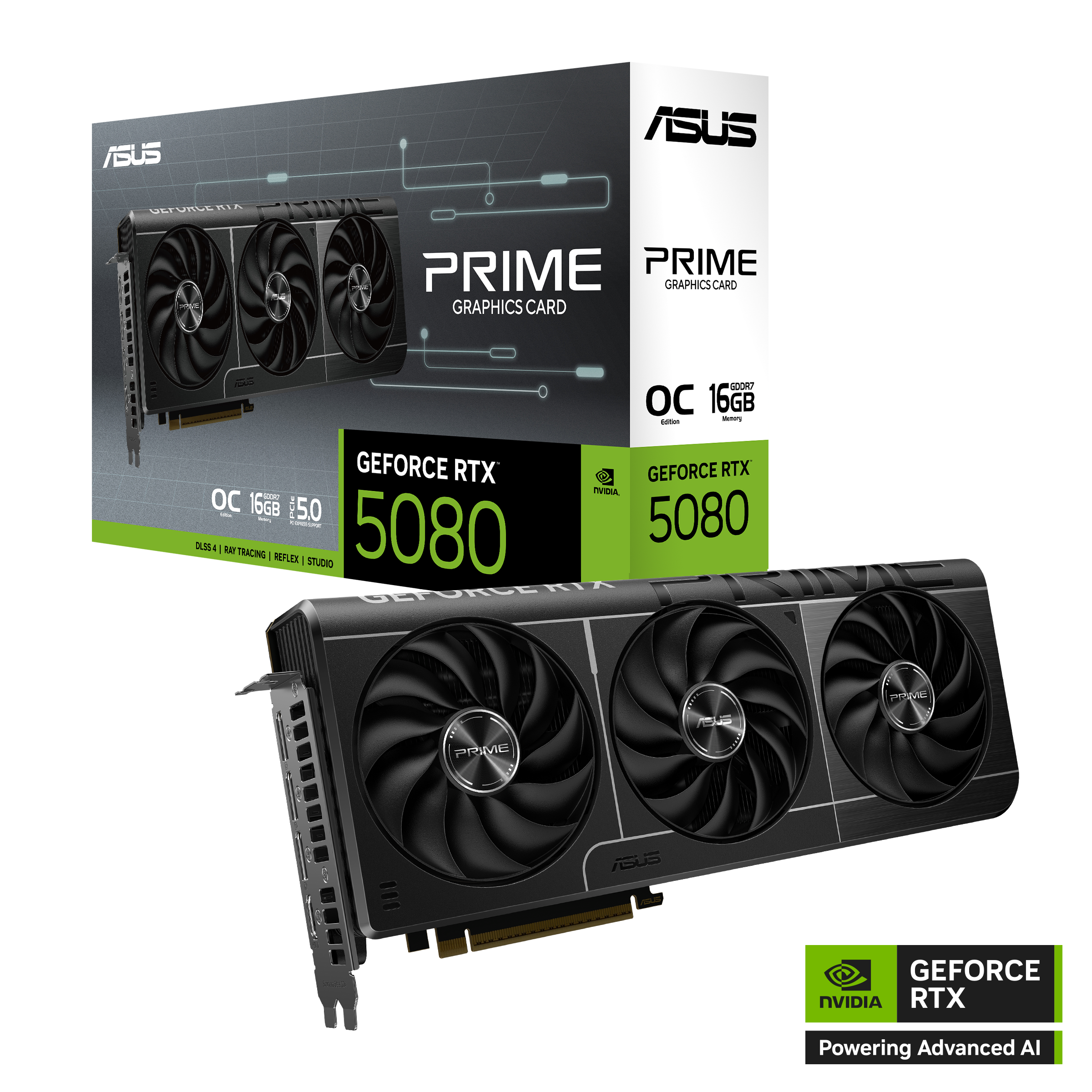 Видеокарта ASUS NVIDIA GeForce RTX 5080 PRIME OC, 16Gb GDDR7