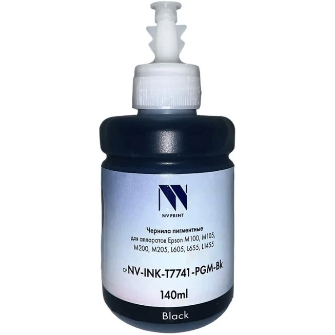 

Чернила NV-Print, 4 x 140 мл, черный, совместимые, пигментные для Epson (NV-INK-T7741-PGM4-Bk)