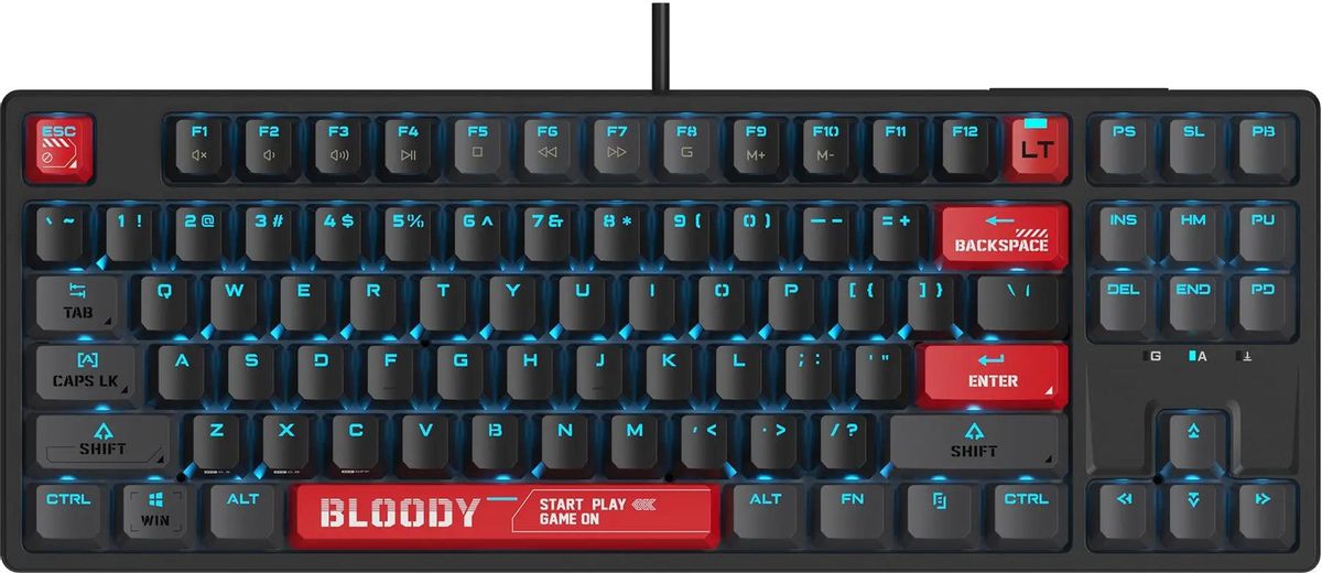 Клавиатура A4Tech AT87, USB, черный/красный (AT87)