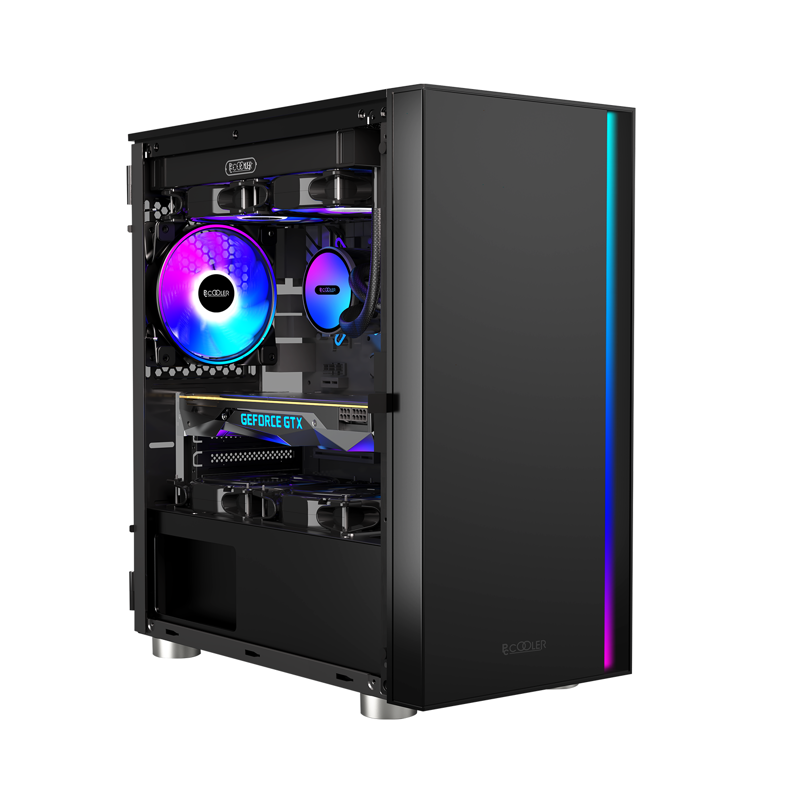 

Корпус PCCOOLER LM300 ARGB BK, mATX, Mini-Tower, USB 3.0, RGB подсветка, черный, без БП (LM300 ARGB BK), LM300 ARGB BK