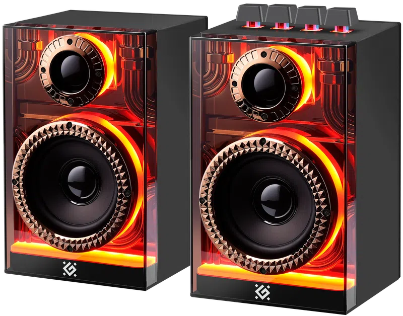 

Акустика 2.0 Defender Futuro, 20 Вт, AUX, USB, microSD, Bluetooth, подсветка, черный (65087), Futuro