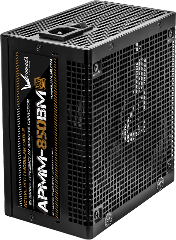 

Блок питания 850 Вт ATX Formula V AP-MM 850BM, 140 мм, 80 Plus Bronze, Retail (APMM-850BM), 850BM