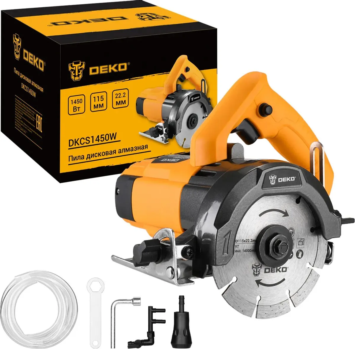 Циркулярная пила (по камню) Deko DKCS1450W, диаметр диска 11.5 см