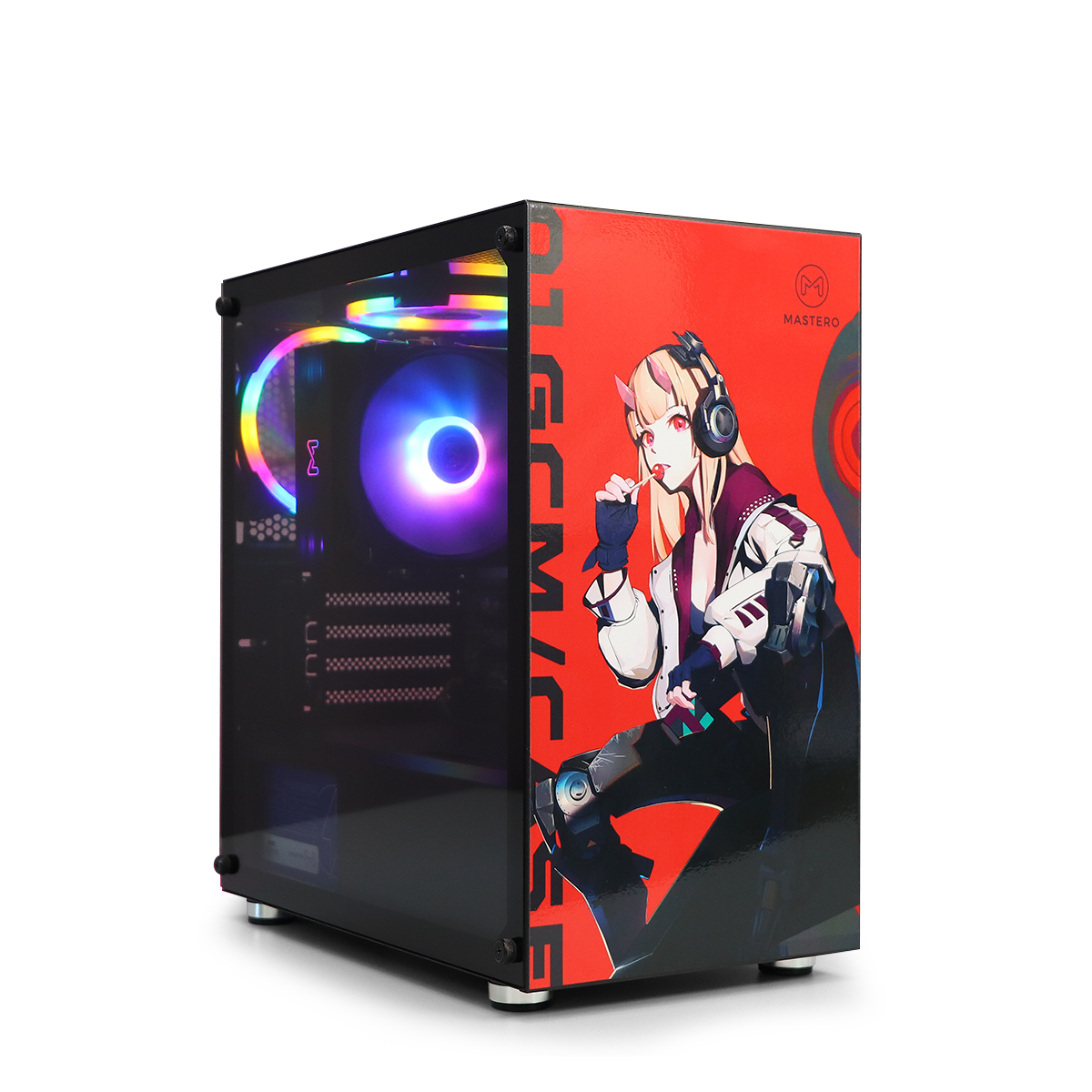 Корпус Mastero Anime Red Case, mATX, Mini-Tower, USB 3.0, черный, без БП (MST-GCM-01-ARC) б/у, отказ от покупки, скол на верхней стороне, повреждение полиграфии
