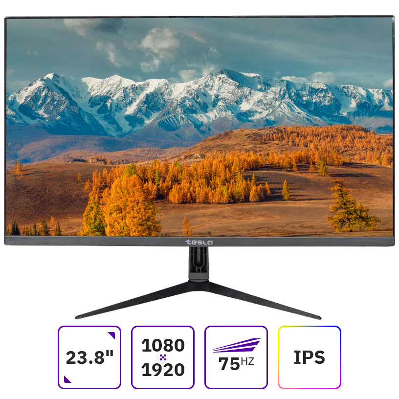 Монитор 23.8" TESLA F2422HF IPS, 1920x1080 (16:9), 250кд/м2, 4 мс, VGA, HDMI, черный б/у, отказ от покупки
