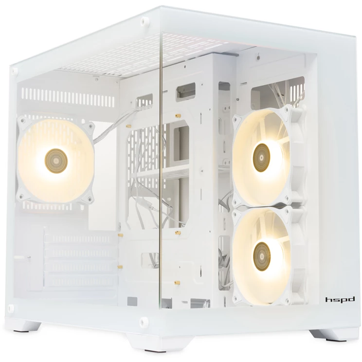 

Корпус HSPD F330, mATX, Mini-Tower, USB Type-C, RGB подсветка, белый, без БП (F330-TGWH-ARGB), F330