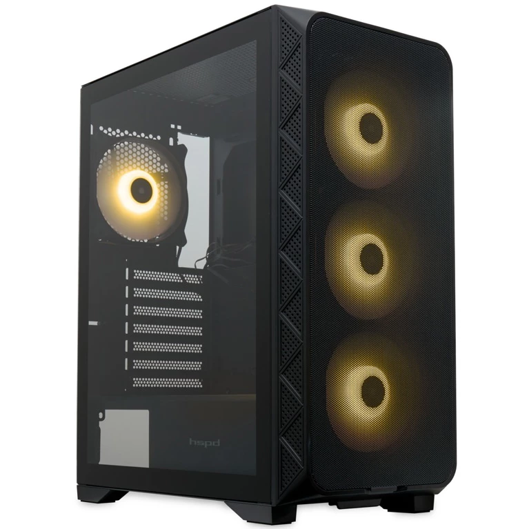 

Корпус HSPD M521, ATX, Midi-Tower, 2xUSB 3.0, RGB подсветка, черный, без БП (M521-TGBK-ARGB), M521