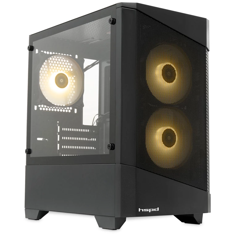 

Корпус HSPD M330, mATX, Mini-Tower, USB 3.0, RGB подсветка, черный, без БП (M330-TGBK-ARGB), M330