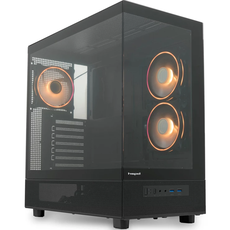 Корпус HSPD F710, Midi-Tower, без БП, черный