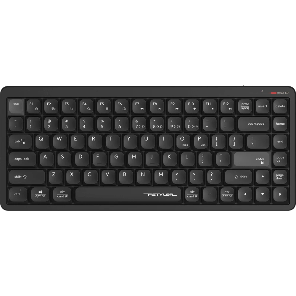 

Клавиатура проводная/беспроводная A4Tech Fstyler FBX53C, мембранная, Bluetooth/Радиоканал, черный (FBX53CB), Fstyler FBX53C