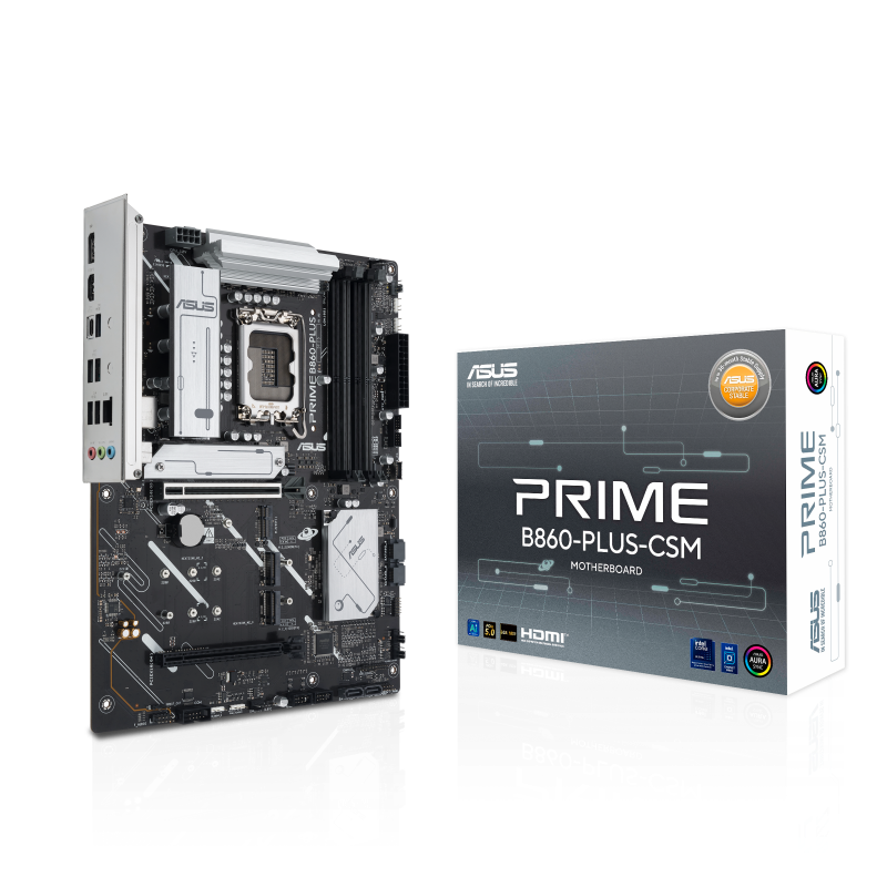 

Материнская плата ASUS PRIME B860-PLUS-CSM, LGA1851, Intel B860, 4xDDR5 DIMM, 2PCI-Ex16, 4SATA3, 7.1-ch, 2.5GLAN, 5 USB 3.2, 2 USB Type-C, HDMI, DP, ATX, Retail, PRIME B860-PLUS-CSM