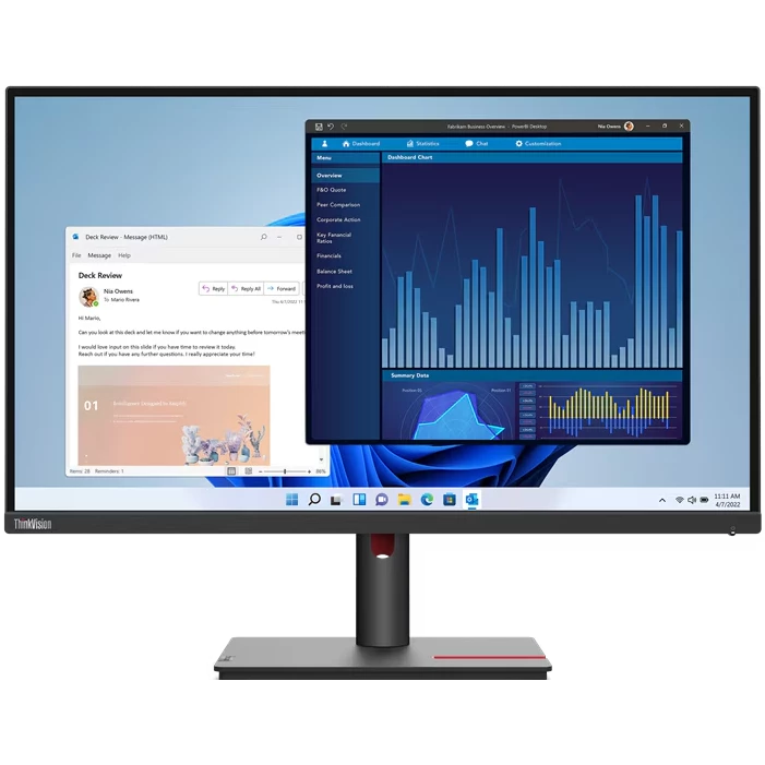 

Монитор 27" Lenovo T27p-30 IPS, 3840x2160 (16:9), 350кд/м2, 4 мс, 178°/178°, HDMI, DisplayPort, USB Type-C, USB-Hub, черный (63A9GAR1CB), T27p-30