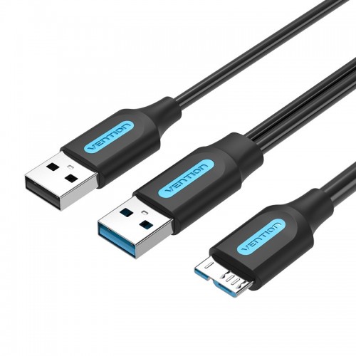 

Кабель USB-Micro USB+USB, 1м, черный Vention (CQPBF), CQPB