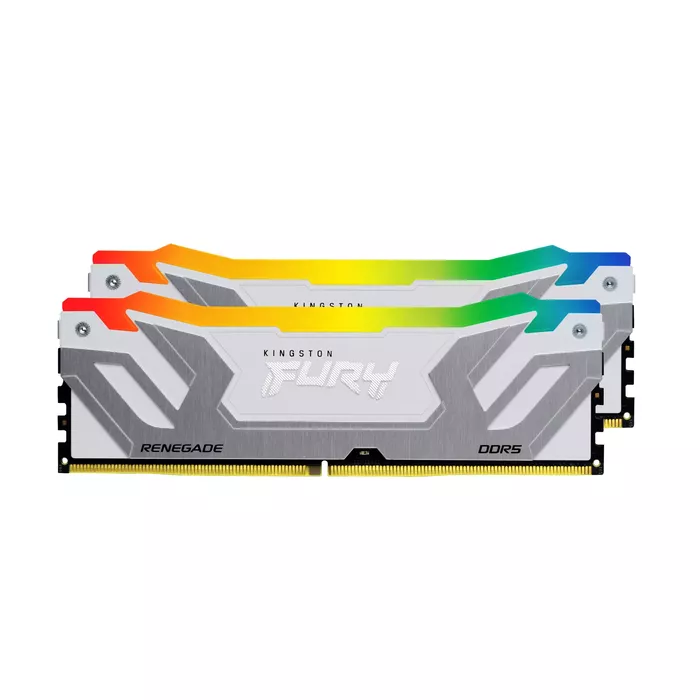 

Комплект памяти DDR5 CUDIMM 48Gb (2x24Gb), 8400MHz, CL40, 1.45V, Kingston FURY Renegade Silver/White RGB (KF584CU40RWAK2-48) Retail, KF584CU40RWAK2-48