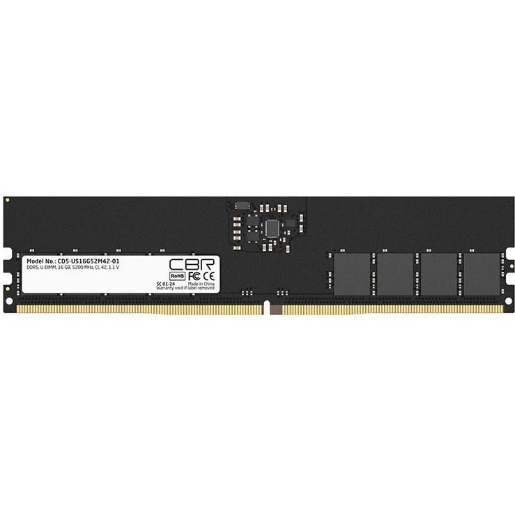 

Память DDR5 DIMM 16Gb, 5200MHz, CL42, 1.1V, CBR (CD5-US16G52M42-01) Bulk (OEM), CD5-US16G52M42-01
