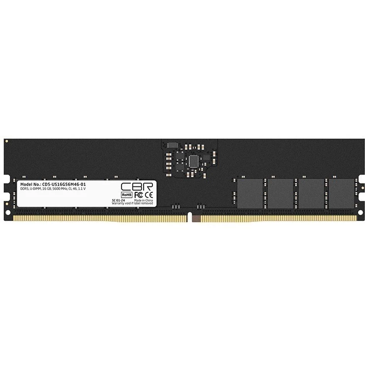 

Память DDR5 DIMM 16Gb, 5600MHz, CL42, 1.1V, CBR (CD5-US16G56M46-01) Bulk (OEM), CD5-US16G56M46-01