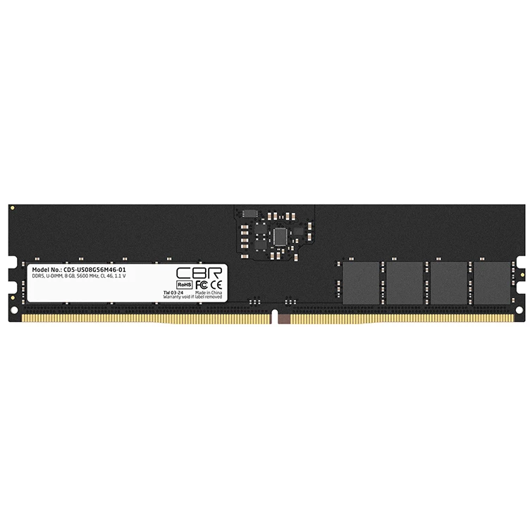

Память DDR5 DIMM 8Gb, 5600MHz, CL46, 1.1V, CBR (CD5-US08G56M46-01) Retail, CD5-US08G56M46-01